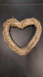 Strohart  +/- 30 cm - decoratieve hartvorm van natuurlijk, Nieuw