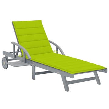 vidaXL Ligbed met kussen massief acaciahout, Verzenden