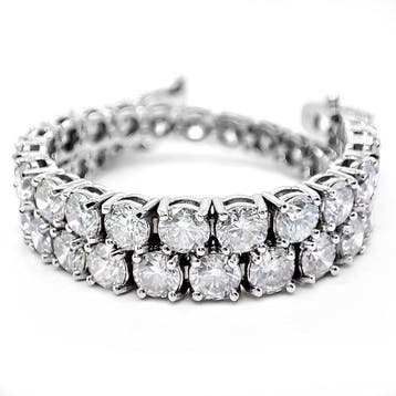 Armband - 14 karaat Witgoud - 9.80ct. tw. Diamant