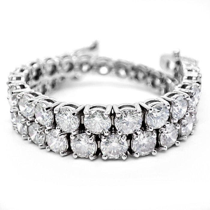 Armband - 14 karaat Witgoud - 9.80ct. tw. Diamant, Bijoux, Sacs & Beauté, Bracelets