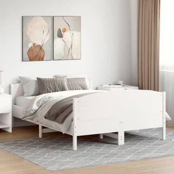vidaXL Bedframe zonder matras massief grenenhout wit 160x200, Verzenden, Nieuw
