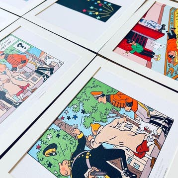 9 seltene Hergé / Moulinsart Drucke mit Passepartout – Die, Livres