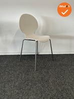 Vergaderstoel Galvano - Wit - Chroom frame - 4 poot, Vergader- of Presentatieruimte, Ophalen of Verzenden, Gebruikt, Stoel