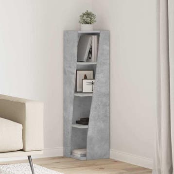 vidaXL Hoekkast Beton Grijs 27,5x27x102cm Bewerkt hout, Verzenden