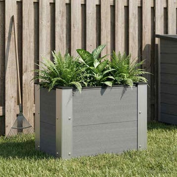 vidaXL Verhoogde plantenbak Grijs 50 x 30 x 36 cm WPC en, Tuin en Terras, Verzenden, Nieuw