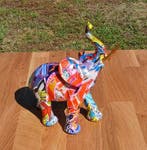 Sculpture, Eléphant Pop Art - 25.5 cm - Résine