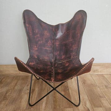 Stoel - Butterfly stoel (3107) - Leder, Staal