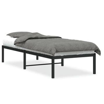 Metaal Bed 80x200 | Tweede kansje, OP = OP (bedframe), Eenpersoons, Zwart, Zo goed als nieuw, 80 cm