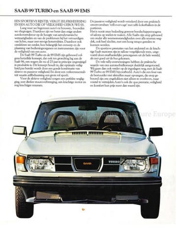1975 SAAB 99 TURBO | EMS BROCHURE NEDERLANDS