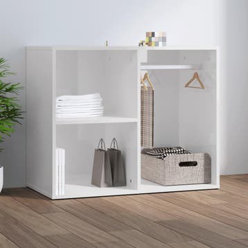 vidaXL Kledingkast 80x40x65 cm bewerkt hout hoogglans wit, Verzenden, Nieuw