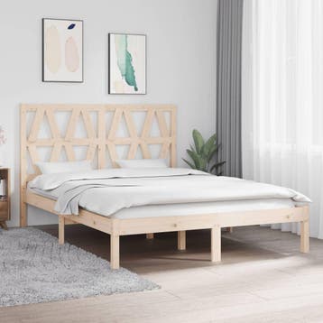 vidaXL Bedframe massief grenenhout 140x200 cm, Verzenden, Nieuw