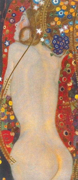 Gustav Klimt (1862-1918) - “Wasserschlangen IV”. - 56 x 25, Antiek en Kunst
