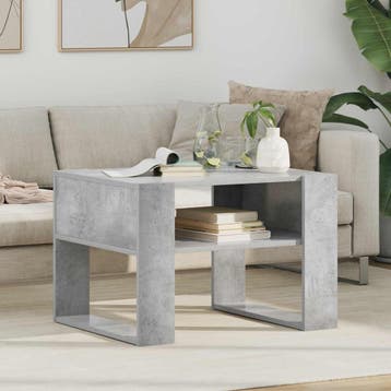 vidaXL Salontafel Beton Grijs 66 x 53 x 45 cm Bewerkt hout, Huis en Inrichting, Verzenden, Nieuw
