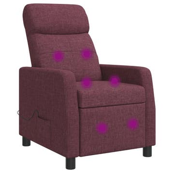 vidaXL Massage Relaxstoel Paars Stof, Verzenden, Nieuw