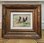 Spanish School (XX) - Luminist Style Rooster And Hens