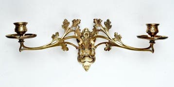 Art Nouveau - Applique avec bougie - Laiton