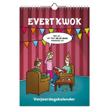 Evert Kwok A4 verjaardagskalender, Ophalen of Verzenden