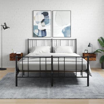 vidaXL Nachtkastjes 2 st wandgemonteerd 35x35x20 cm gerookt, Verzenden