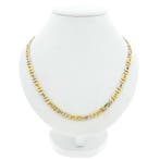 Bicolor gouden marineschakel ketting, Handtassen en Accessoires, Kettingen, Ophalen of Verzenden, Gebruikt, Overige kleuren, Goud