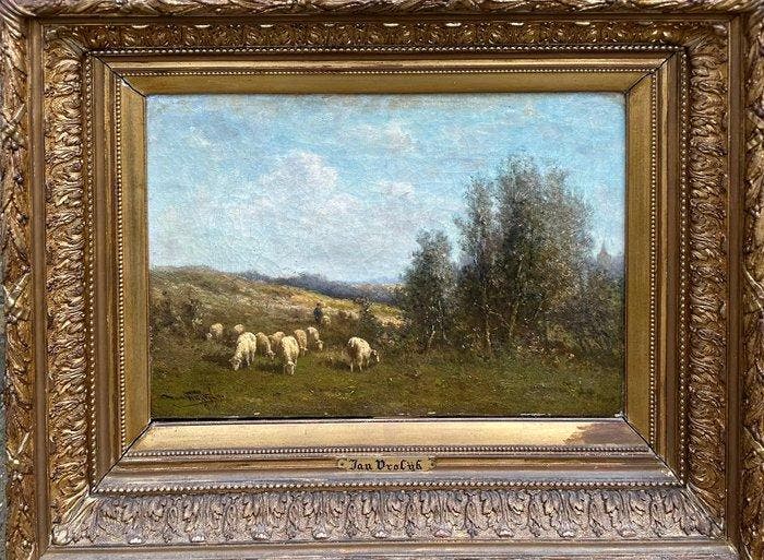 J.M Vrolijk (1845-1894) - Herder met schapen, Antiek en Kunst, Kunst | Schilderijen | Klassiek