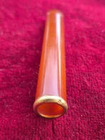 Sigarettenhouder - 18 kt goud - Amber en gouden sigaret, Nieuw