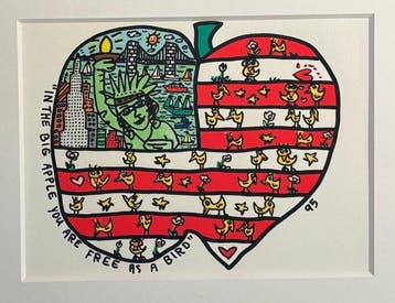 James Rizzi (1950-2011) - In the big apple you are free as a, Antiek en Kunst