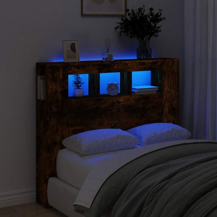 vidaXL Hoofdeinde met LED 120x18,5x103,5 cm bewerkt hout, Huis en Inrichting, Slaapkamer | Bedden, Nieuw, Verzenden