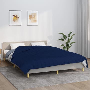 vidaXL Verzwaringsdeken 220x230 cm 15 kg stof blauw, Verzenden