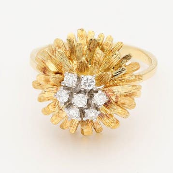 Bague - 18 carats Or jaune Diamant (Naturelle)