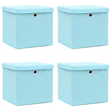 vidaXL Opbergboxen met deksel 4 st 32x32x32 cm stof, Verzenden, Nieuw