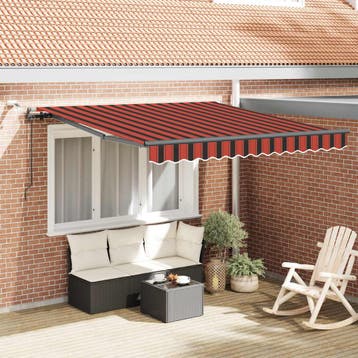 vidaXL Uitschuifbare luifel Oranje en bruin 300 x 250 cm, Tuin en Terras, Verzenden, Nieuw