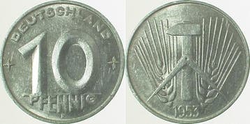 10 Pfennig Ddr 1953e, Verzenden, België