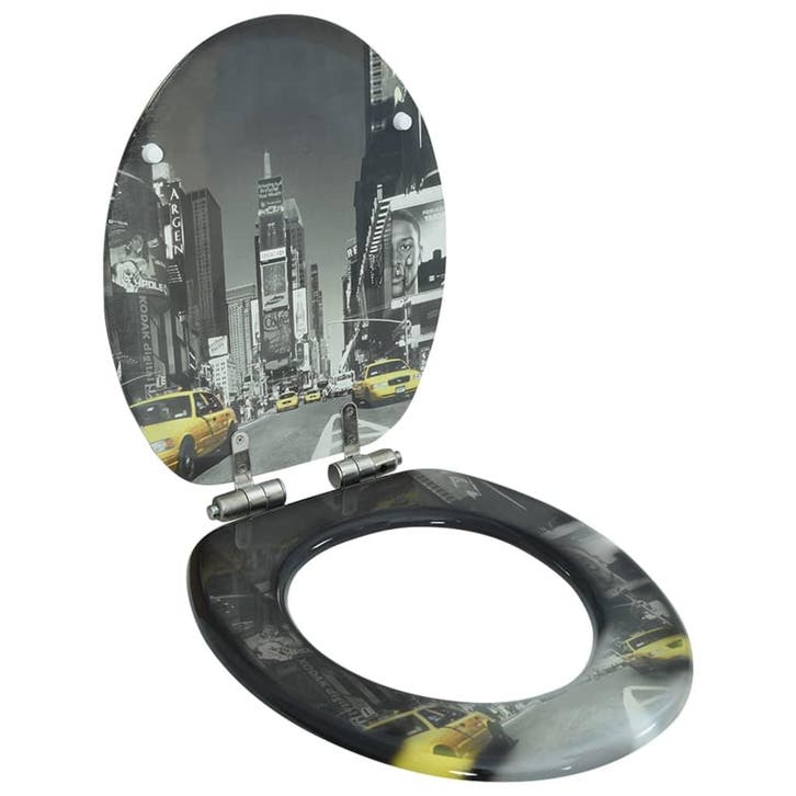 vidaXL Toiletbril met soft-close deksel New York MDF, Bricolage & Construction, Sanitaire, Envoi