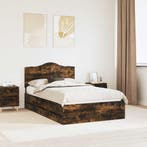 vidaXL Bedframe met lade Gerookte Eik 120 x 190 cm, Verzenden