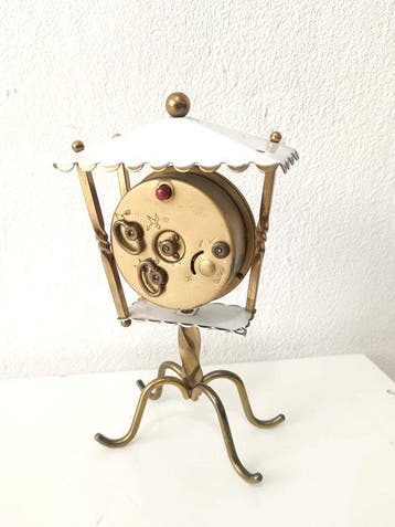 Pendule de cheminée - Laiton - 1950-1960 - Réveil vintage, Antiquités & Art