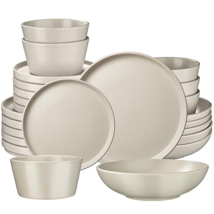 tectake Serviesset Una, van aardewerk, voor 6 personen - 24, Maison & Meubles, Cuisine | Vaisselle, Envoi