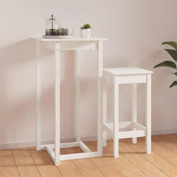 vidaXL Bartafel 60x60x110 cm massief grenenhout wit, Huis en Inrichting, Verzenden, Nieuw