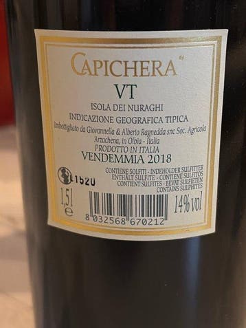 2018 Capichera VT - Sardinië IGT - 1 Magnum (1,5 L), Nieuw