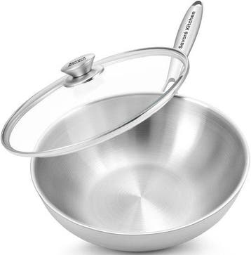 2dekans | Savoré Kitchen Wokpan RVS 28 cm met Deksel –, Huis en Inrichting, Keuken | Potten en Pannen, Ophalen of Verzenden, Nieuw