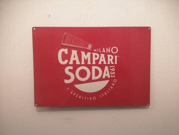Davide Campari spa Milano - Depero - Reclamebord - IJzer