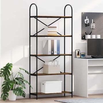 vidaXL Boekenplank 5-laags 80 x 30 x 183 cm Bewerkt hout, Verzenden