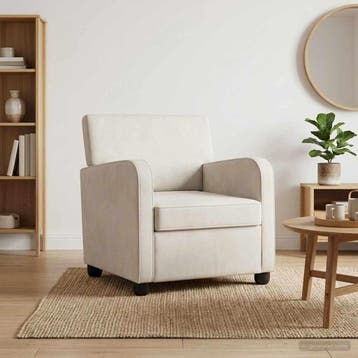 vidaXL Fauteuil Crèmekleurig fluweel, Maison & Meubles, Verzenden