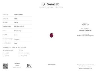Sans prix de réserve - 1 pcs Rouge, Violet Rubis - 1.91 ct -, Bijoux, Sacs & Beauté