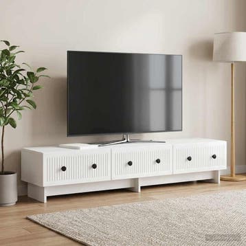 vidaXL TV Kast met lade Hoogglans Wit 147 x 34,5 x 30 cm, Huis en Inrichting, Verzenden, Nieuw