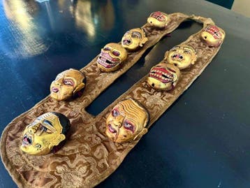 Boeddhistisch tantrische verguld koperen schedels en