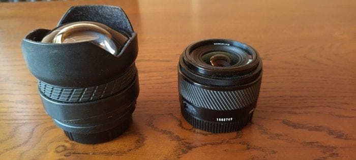 Sigma High-speed AF 3,5/14mm + Minolta AF 2,8/28mm |, Audio, Tv en Foto, Fotocamera's Analoog