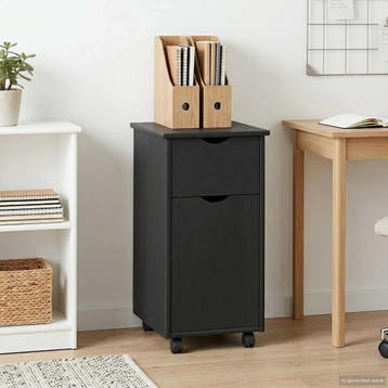 vidaXL Rollende kast Grijs 34 x 39 x 65,5 cm Massief, Huis en Inrichting, Kasten | Overige, Verzenden, Nieuw
