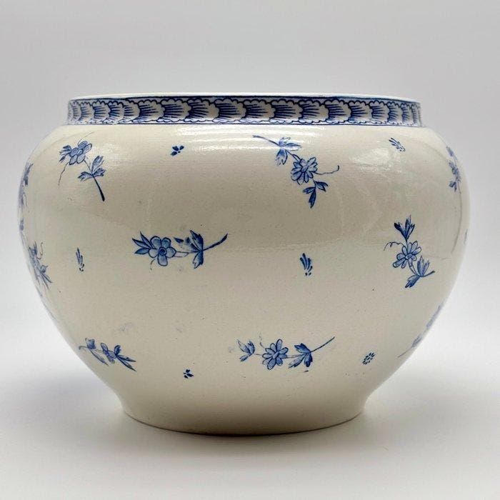 Petrus Regout - Bloempot - Delfts blauw - Aardewerk, Emaille, Antiek en Kunst, Antiek | Glaswerk en Kristal