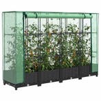 vidaXL Verhoogde plantenbak met kashoes rotanlook 160x40x123, Verzenden
