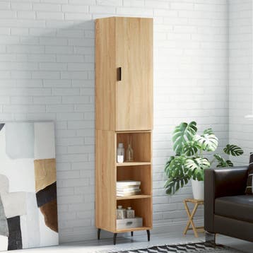vidaXL Hoge kast 34,5x34x180 cm bewerkt hout sonoma, Verzenden, Nieuw